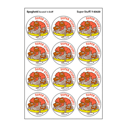 Trend Super Stuff!/Spaghetti Scented Stickers, Pack Of 24 T-83620