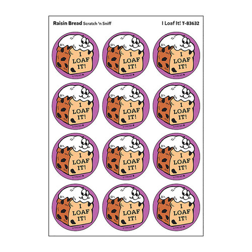 Trend I Loaf It!/Raisin Bread Scent Retro Scratch 'N Sniff Stinky Stickers, 24 Ct. T-83632