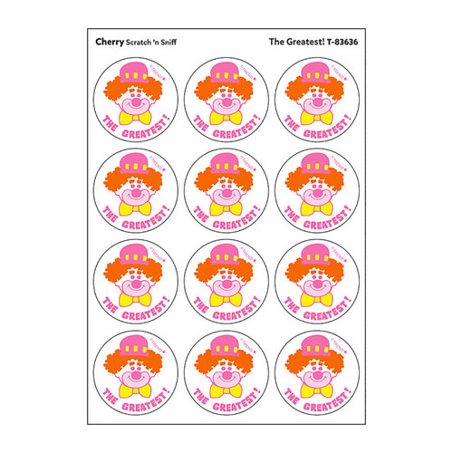 Trend The Greatest!/Cherry Scent Retro Scratch 'N Sniff Stinky Stickers, 24 Ct. T-83636
