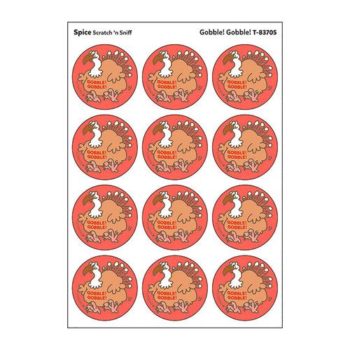 Trend Gobble! Gobble!/Spice Scent Retro Scratch 'N Sniff Stinky Stickers, 24 Ct. T-83705