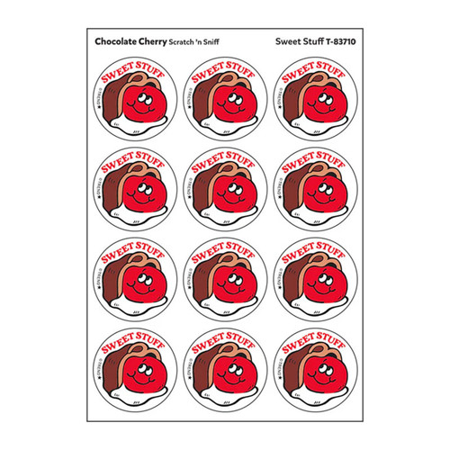 Trend Sweet Stuff/Chocolate Cherry Scent Retro Scratch 'N Sniff Stinky Stickers, 24 Ct. T-83710