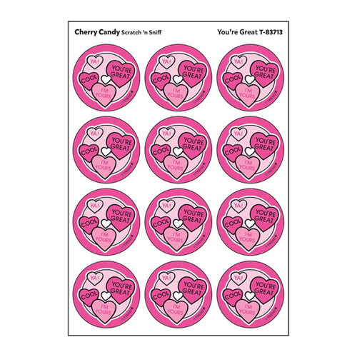 Trend You'Re Great/ Cherry Candy Scent Stickers, 24 Ct. T-83713