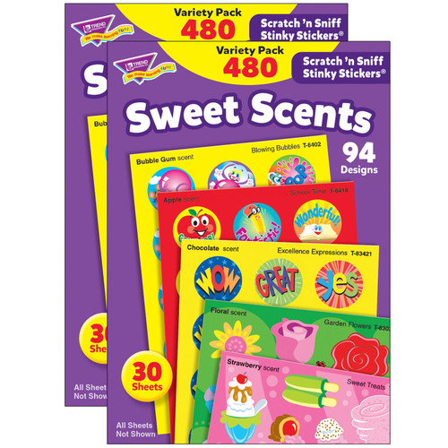 Trend Sweet Scents Stinky Stickers Variety Pack, 480 Per Pack, 2 Packs T-83901-2