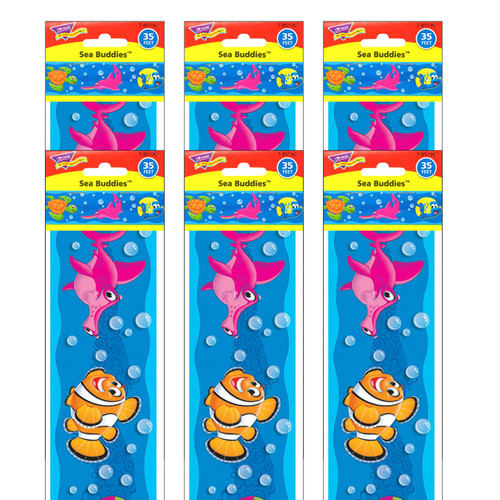 Trend Sea Buddies Bolder Borders, 35.75' Per Pack, 6 Packs T-85130-6