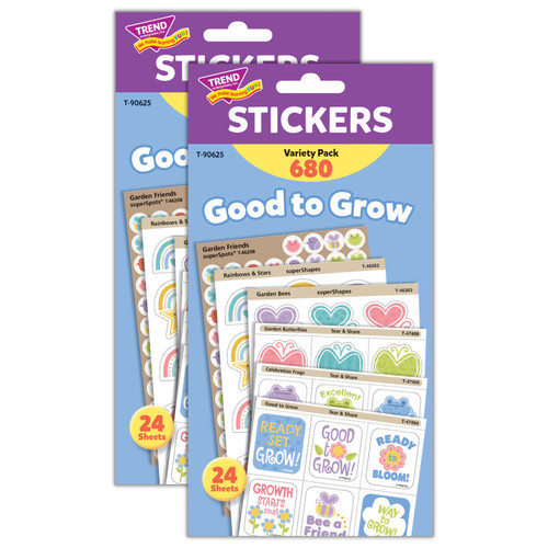 Trend Good To Grow Sticker Variety Pack, 680 Per Pack, 2 Packs T-90625-2