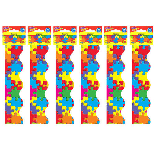 Trend Jigsaw Terrific Trimmers, 39 Feet Per Pack, 6 Packs T-92144-6