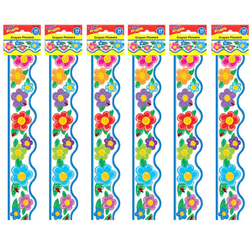 Trend Crayon Flowers Terrific Trimmers, 39 Feet Per Pack, 6 Packs T-92146-6