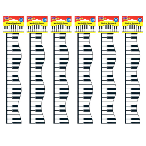 Trend Musical Keyboard Terrific Trimmers, 39 Feet Per Pack, 6 Packs T-92348-6