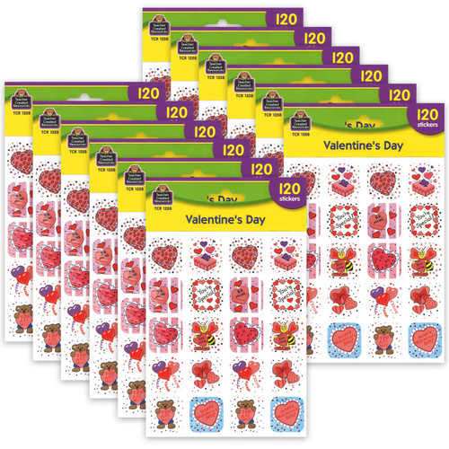 Teacher Valentines Day Stickers, 120 Per Pack, 12 Packs TCR1258-12