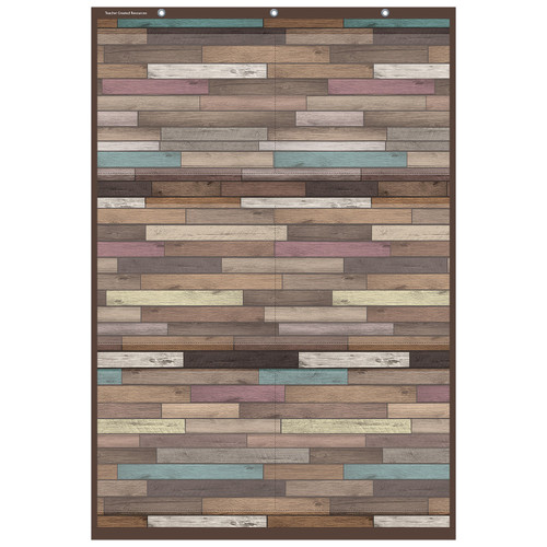 Teacher Reclaimed Wood Design Large 6 Pocket Chart, 26" X 38" TCR20326