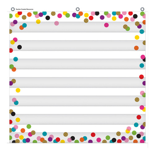 Teacher Confetti 7 Pocket Chart, 28" X 28" TCR20327