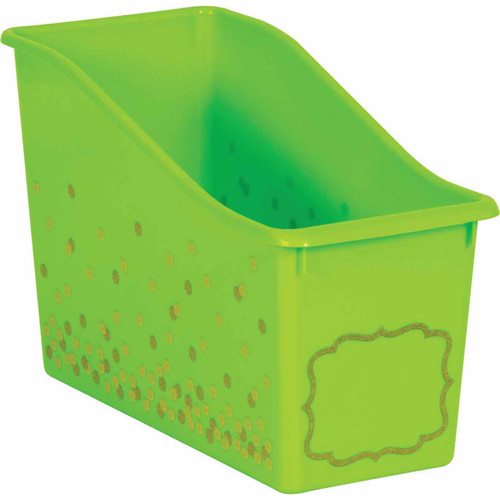 Teacher Lime Confetti Plastic Book Bin TCR20337