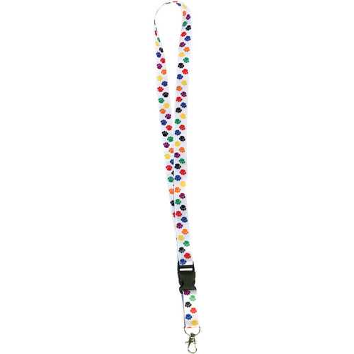 Teacher Colorful Paw Print Lanyard TCR20350