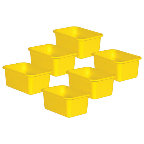 Teacher Yellow Small Plastic Storage Bin, Pack Of 6 TCR20392-6