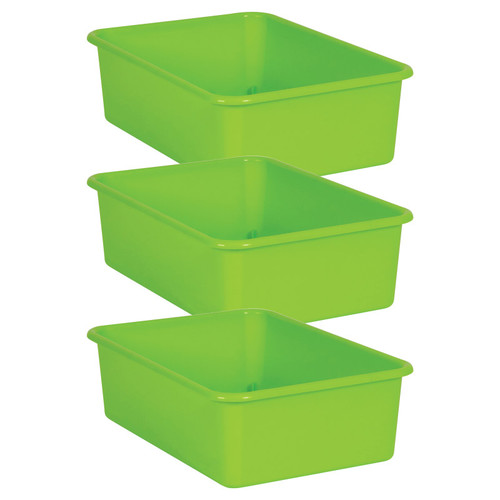 Teacher Lime Large Plastic Storage Bin, Pack Of 3 TCR20409-3