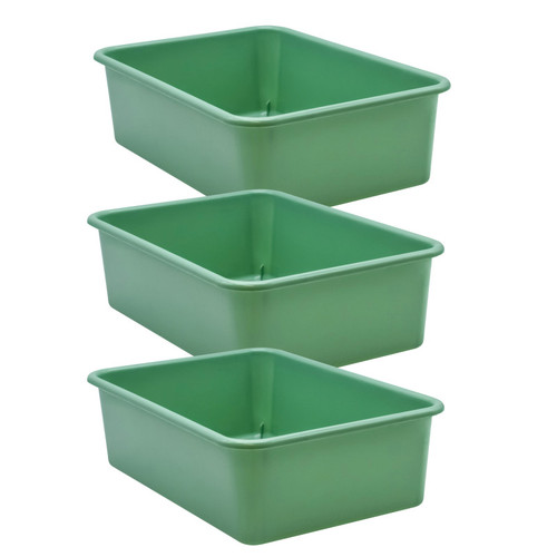Teacher Eucalyptus Green Large Plastic Storage Bin, Pack Of 3 TCR20414-3