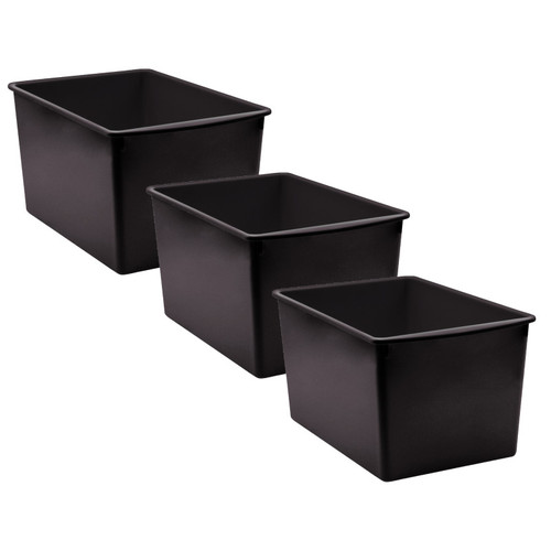Teacher Black Plastic Multi-Purpose Bin, Pack Of 3 TCR20427-3