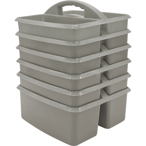 Teacher Gray Plastic Storage Caddy, Pack Of 6 TCR20441-6