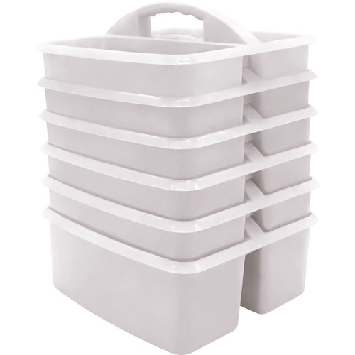 Teacher White Plastic Storage Caddy, Pack Of 6 TCR20445-6