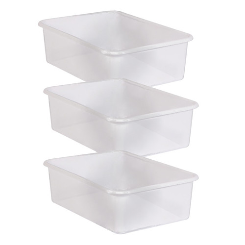 Teacher Large Plastic Storage Bin, Clear, Pack Of 3 TCR20456-3