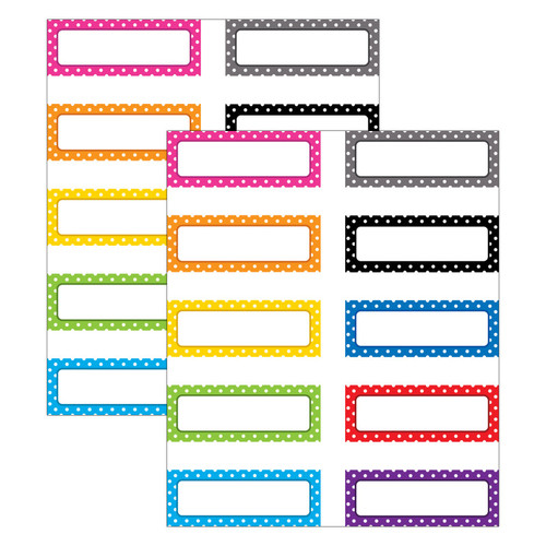 Teacher Polka Dots Magnetic Labels, 30 Per Pack, 2 Packs TCR20650-2