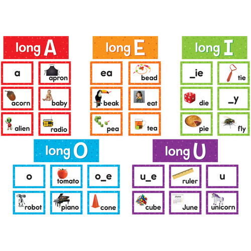Teacher Long Vowels Pocket Chart Cards, 205 Pieces TCR20851