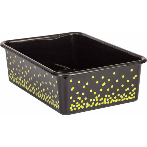 Teacher Black Confetti Large Plastic Storage Bin TCR20896
