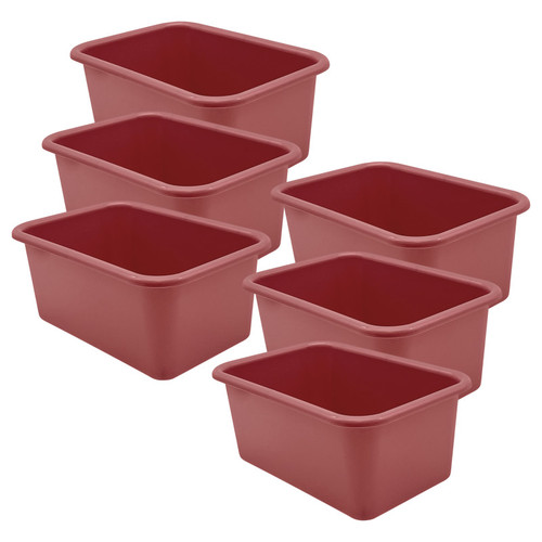 Teacher Small Plastic Storage Bin, Deep Rose, Pack Of 6 TCR20981-6