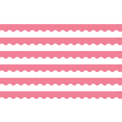 Teacher Light Pink Scalloped Border Trim, 35 Feet Per Pack, 6 Packs TCR2147-6