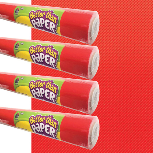 Teacher Better Than Paper Bulletin Board Roll, 4' X 12', Red, 4 Rolls TCR32206
