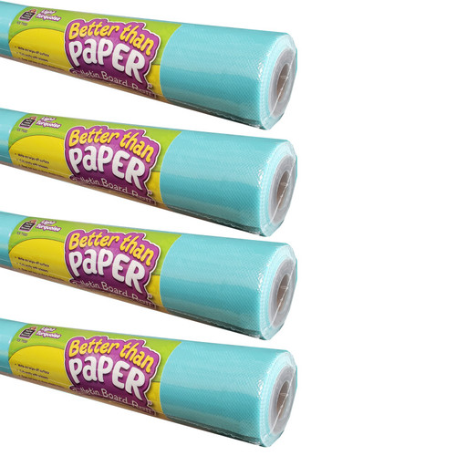 Teacher Better Than Paper Bulletin Board Roll, 4' X 12', Light Turquoise, Pack Of 4 TCR32321