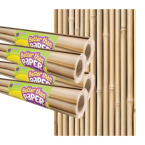 Teacher Bamboo Better Than Paper Bulletin Board Roll, 4' X 12', Pack Of 4 TCR32439
