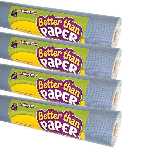 Teacher Better Than Paper Bulletin Board Roll, Cottage Blue, 4-Pack TCR32468