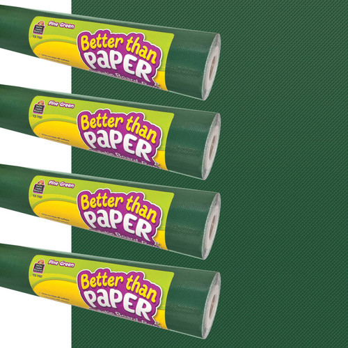 Teacher Better Than Paper Bulletin Board Roll, 4' X 12', Pine Green, 4-Pack TCR32478