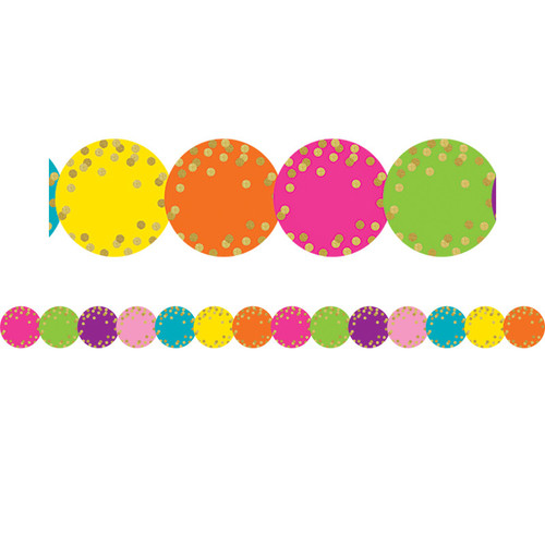 Teacher Confetti Circles Die-Cut Border Trim, 35 Feet TCR3571
