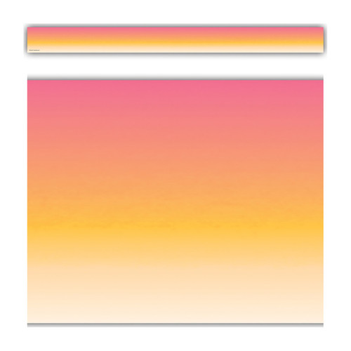 Teacher Pink And Orange Color Wash Straight Border Trim, 35 Feet TCR3933