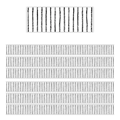Teacher White With Black Pinstripes Straight Border Trim, 35 Feet Per Pack, 6 Packs TCR3936-6