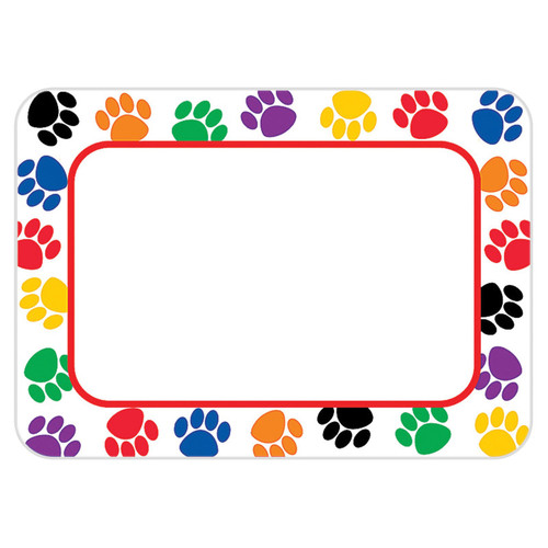 Teacher Colorful Paw Prints Name Tags, Pack Of 36 TCR5168