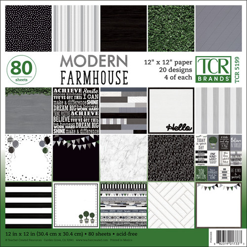 Teacher Modern Farmhouse Project Paper, 12" X 12", 80 Sheets TCR5199