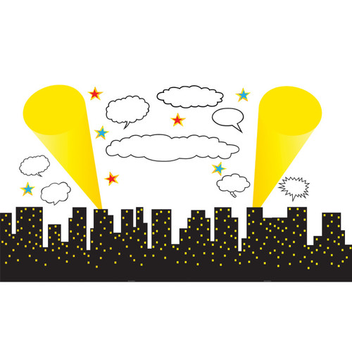 Teacher Superhero Cityscape Bulletin Board Display TCR5693