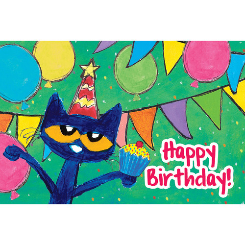 Teacher Pete The Cat Happy Birthday Postcards, Pack Of 30 TCR62010