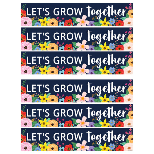 Teacher Wildflowers Let'S Grow Together Banner, 8" X 39", Pack Of 6 TCR6598-6
