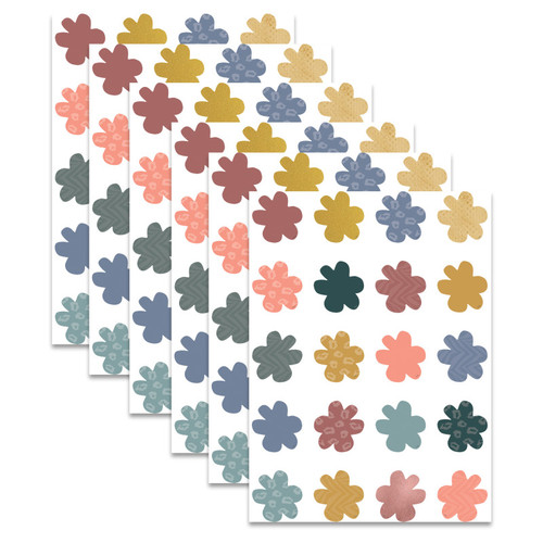 Teacher Wonderfully Wild Flowers Mini Accents, 36 Per Pack, 6 Packs TCR6682-6