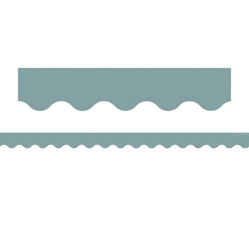 Teacher Stone Blue Scalloped Border Trim, 35 Feet TCR6693
