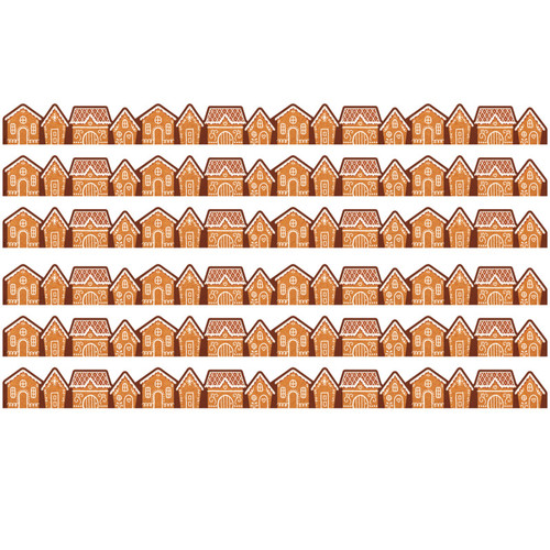 Teacher Gingerbread Houses Die-Cut Border Trim, 35 Feet Per Pack, 6 Packs TCR6751-6