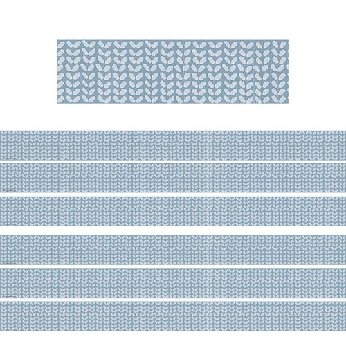 Teacher Classroom Cottage Blue Petals Straight Border Trim, 35 Feet Per Pack, 6 Packs TCR6777-6