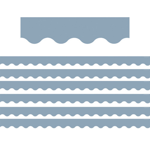 Teacher Cottage Blue Scalloped Border Trim, 35 Feet Per Pack, 6 Packs TCR6798-6