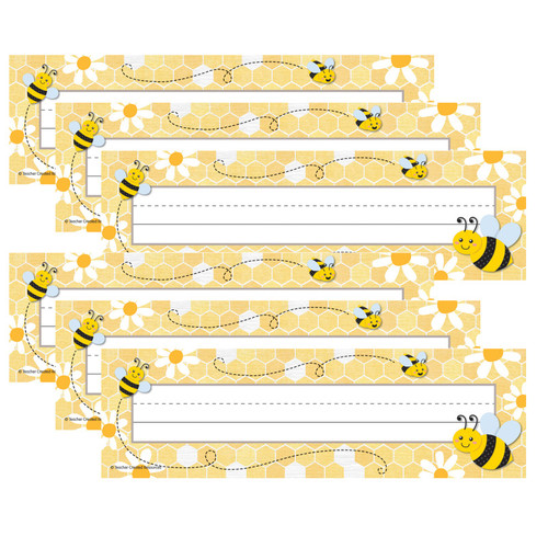 Teacher Buzzing Bees Flat Name Plates, 36 Per Pack, 6 Packs TCR6909-6
