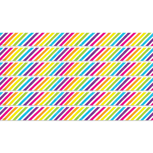 Teacher Brights 4Ever Stripes Straight Border Trim, 35 Feet Per Pack, 6 Packs TCR6927-6