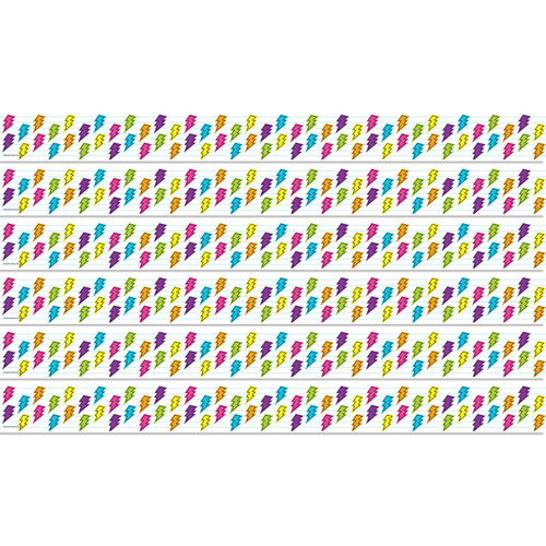 Teacher Brights 4Ever Lightning Bolts Straight Border Trim, 35 Feet Per Pack, 6 Packs TCR6928-6